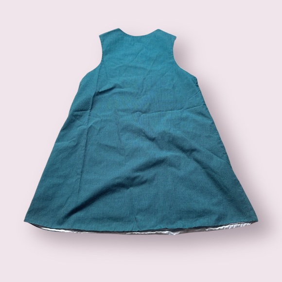 Toddler Rosalina Collection Teal Cow Farm Fence Print Tank Dress Size 4T - Picture 6 of 9